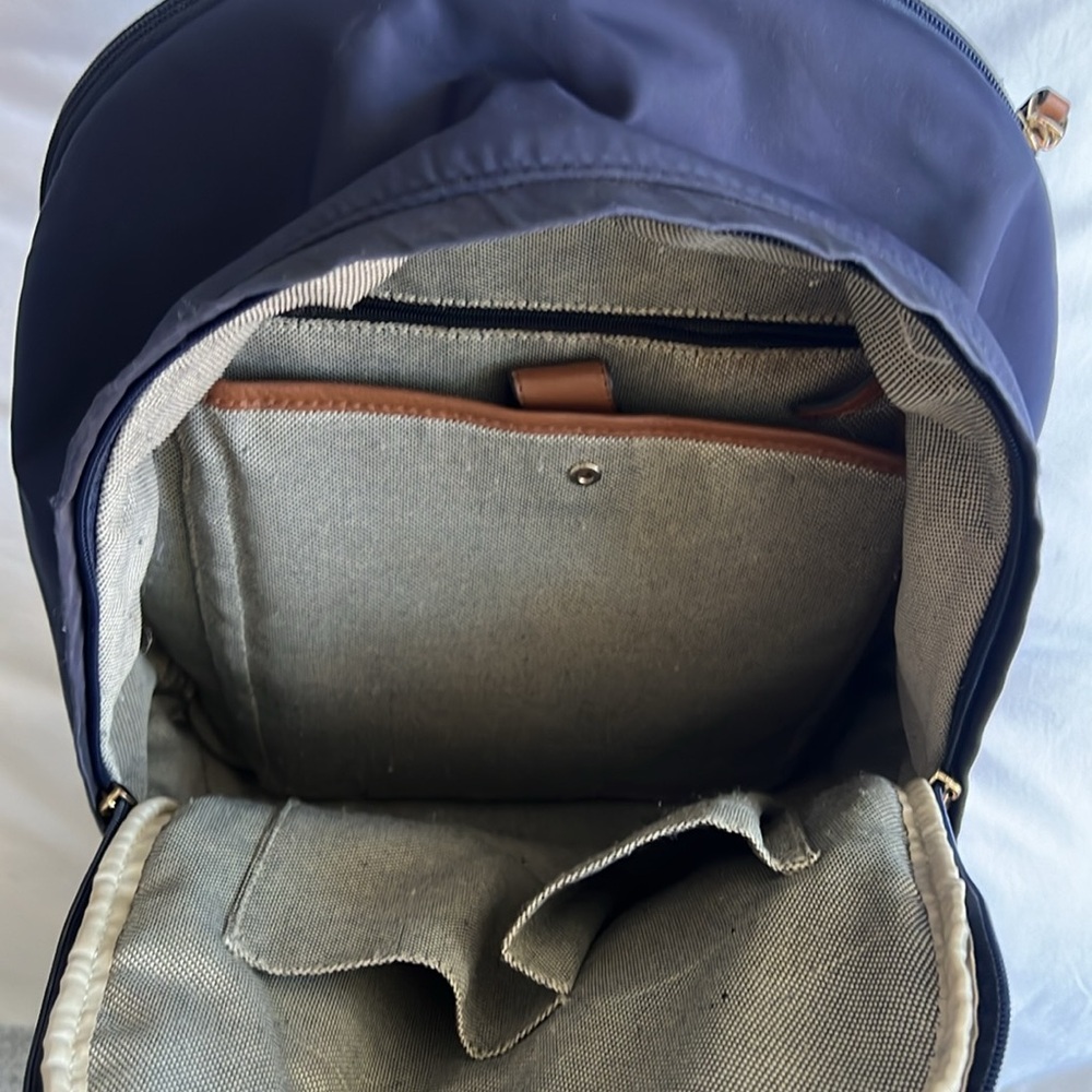 Blue with faux leather brown detail Vince Camuto Backpack nylon - Picture 7 of 10